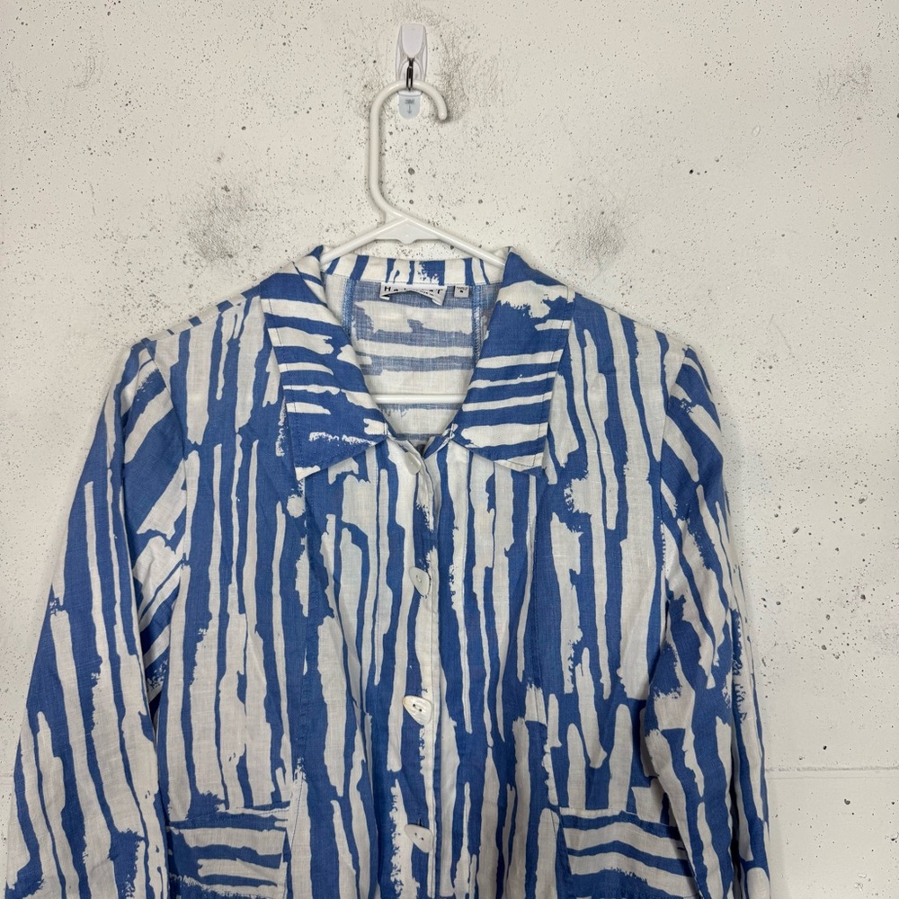 Habitat Button Up Pearl Sea Shell Button Top Shor… - image 2